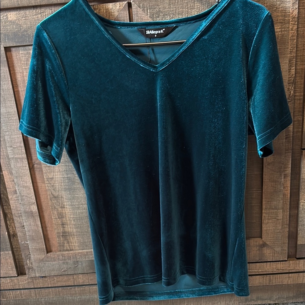 Teal Velvet Women's Top